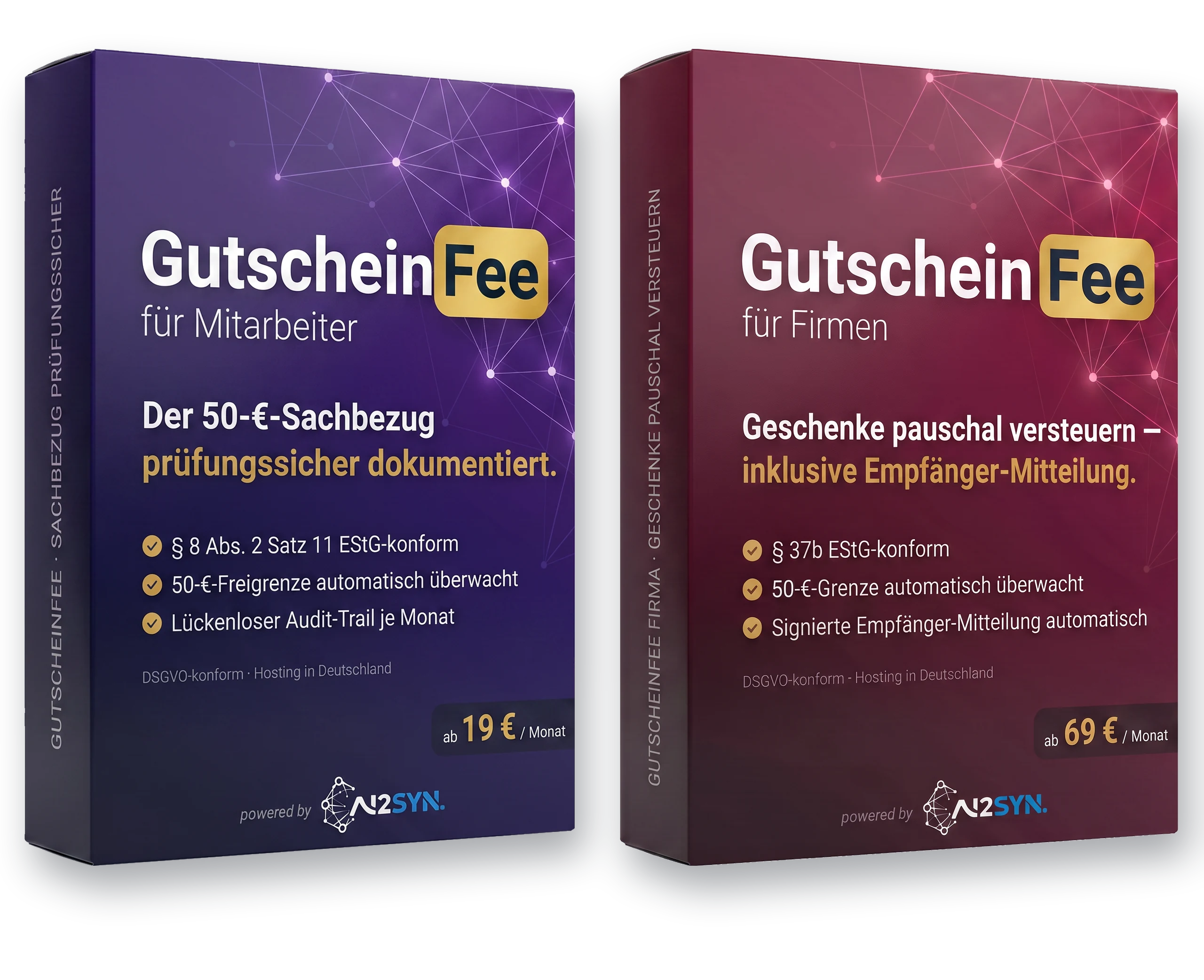 GutscheinFee für Mitarbeiter und für Firmen nebeneinander