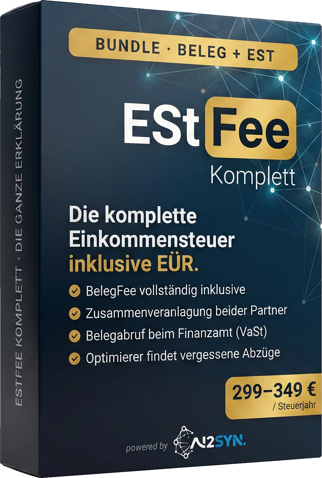 ESt-Fee Komplett Produktverpackung — Einkommensteuer inklusive EÜR, 299 bis 349 Euro je Steuerjahr